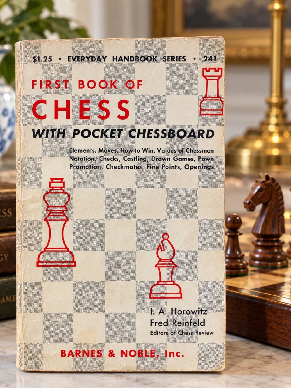 Vintage 1954 First Book of Chess Horowitz Reinfeld Barnes & Noble Handbook